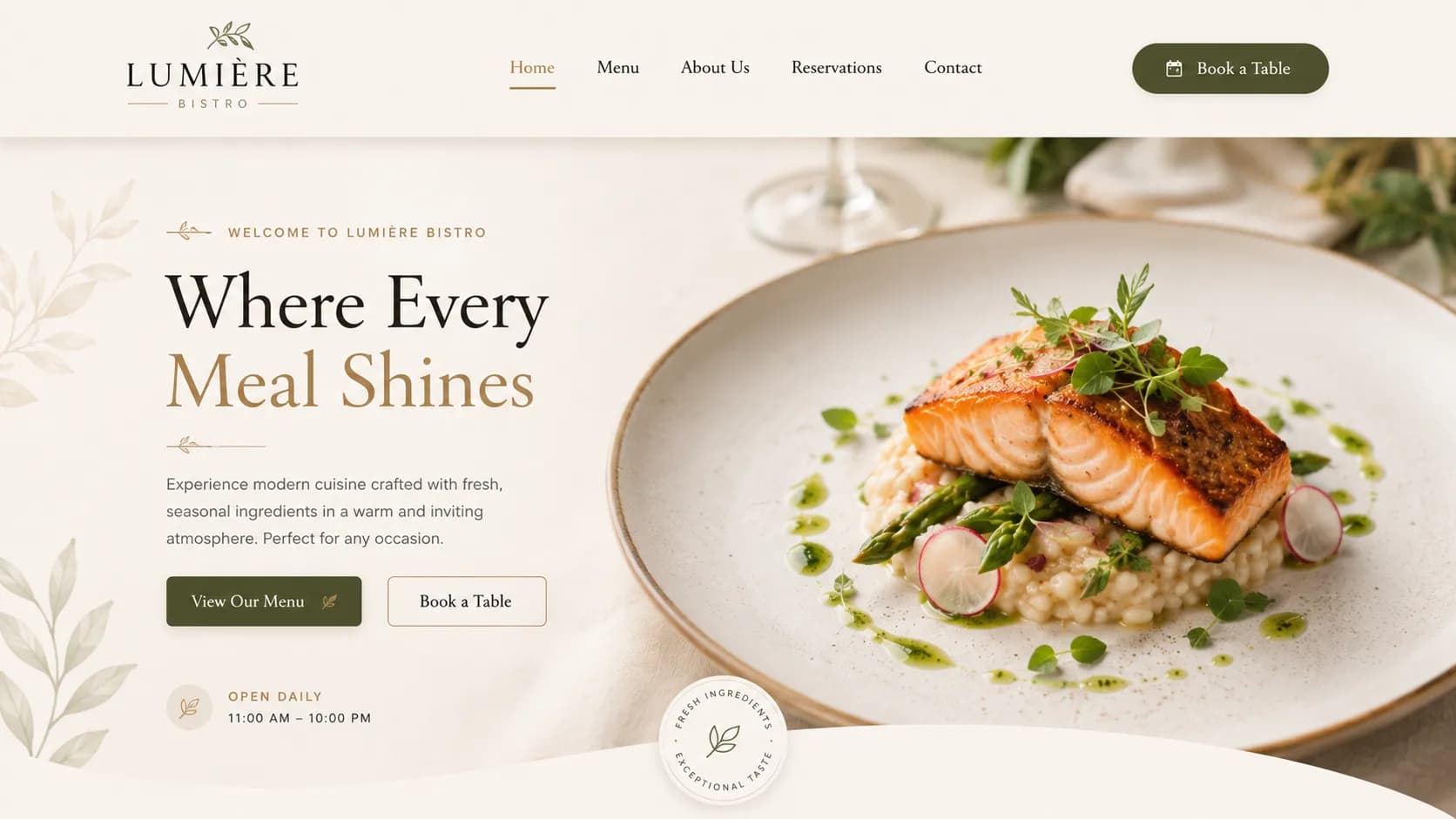 Custom restaurant website designed by Ideavezy for a Houston business